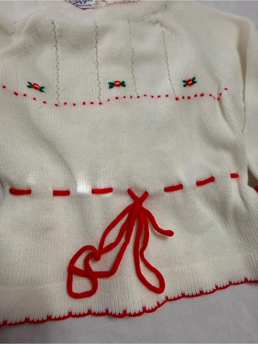 Vintage Little Angel Knit Girls' Matching Set - Sweater & Pants